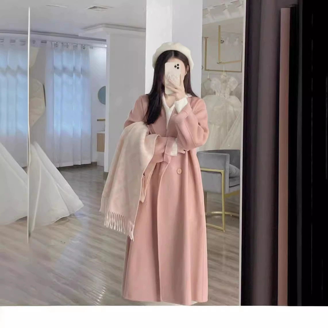 Шерстяное пальто для подростков, oversize весна–осень, двубортное, несколько цветов