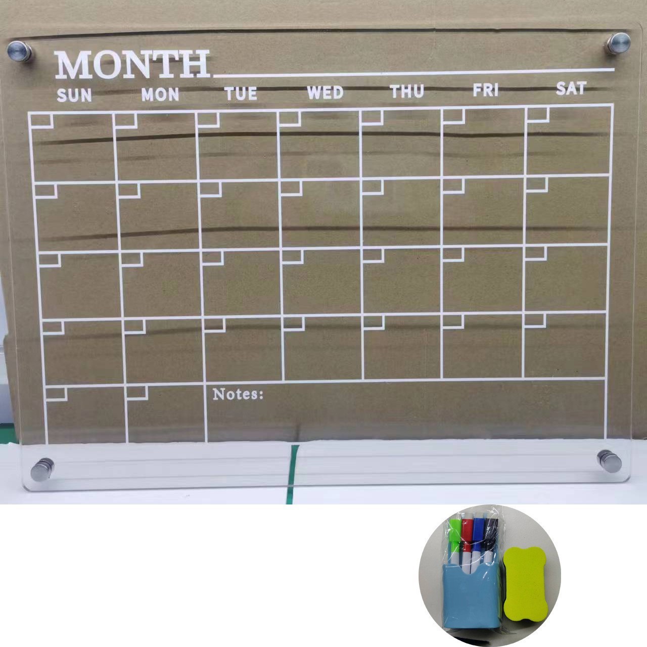 Aitee acrílico magnético seco borrar tablero calendario adecuado para refrigerador transparente seco borrar calendario adecuado para refrigerador image 14