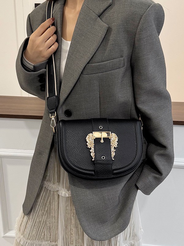 Bolsa de silla de moda coreana de medio círculo para mujeres 2025 nuevo cross-border retro alta textura versátil mochila de hombro