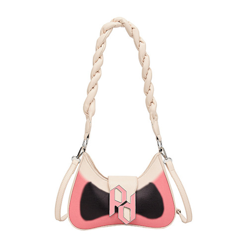 Cross-border crossbody bag for women 2024 new trendy texture shoulder bag fashion contrasting color braided twist shoulder strap armpit bag