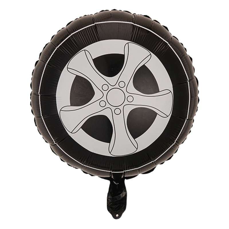 Nuevo neumático globo 18 pulgadas a cuadros en blanco y negro de aluminio redondo globo Racing tema decorativo fórmula coche de rally