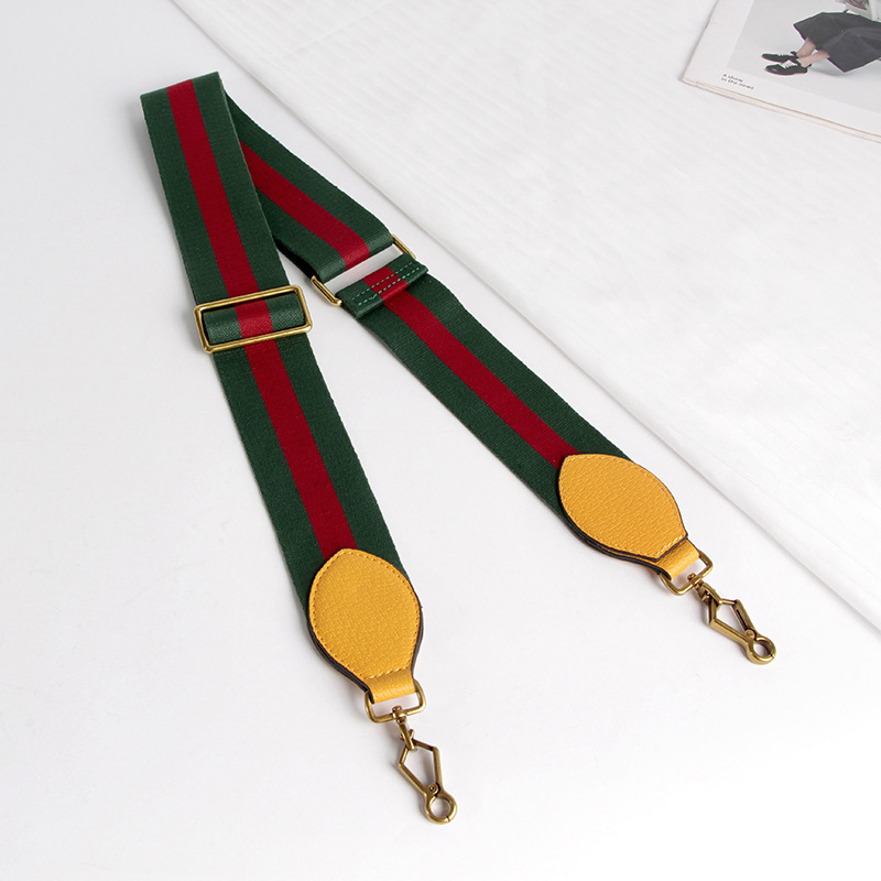 Correa de hombro ancha de cinta GG bolsa de cabeza de tigre bolsa de cámara longitud ajustable cinturón de bolsa de lona de contraste de color rojo y verde