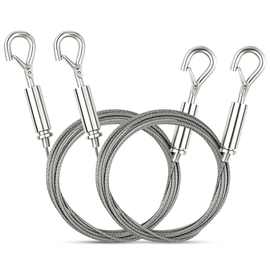 2 件可调节图片悬挂线套件不锈钢电线悬挂镜线绳2 米 X 1.5 毫米)