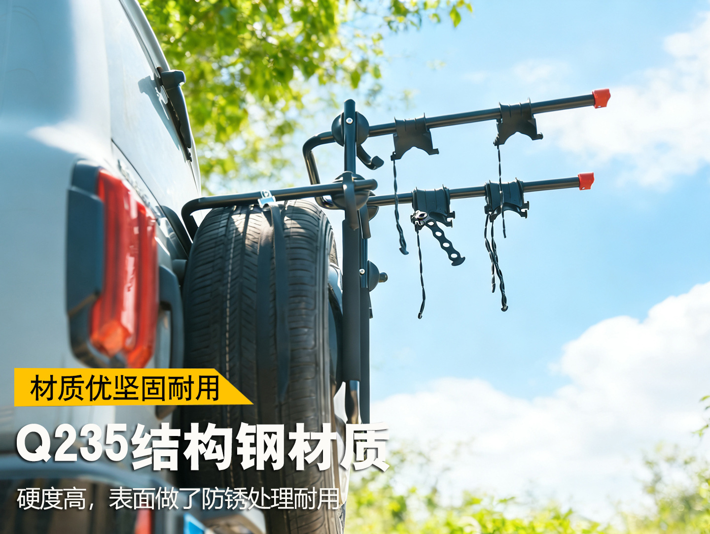 Spare Tire-Style Bicycle Rack Rear Mount for Suvs, No Need to Remove the Cover, No Need to Tighten Screws, Stable and Non-Shaking
