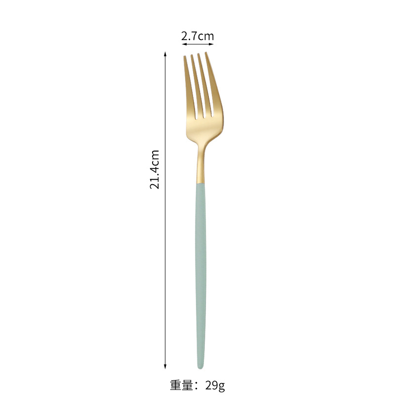 Cuchillo de filete occidental, tenedor, cuchara de postre Vajilla transfronteriza de 4 piezas Amazon Acero inoxidable portugués cuchillo, tenedor y traje de cuchara