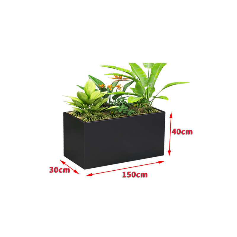 Caja de hierro forjado verde al aire libre terraza terraza caja de plantación de metal al aire libre casa patio producto acabado cama de flores combinada
