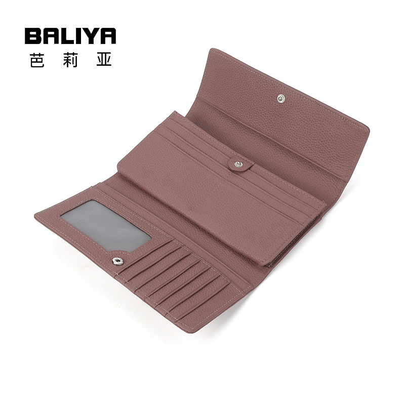 КОШ ЕЛЕКnueva billetera larga transfronteriza para mujer, bolso de mano de piel de vaca suave de cuero ruso, bolso de tarjeta para mujer