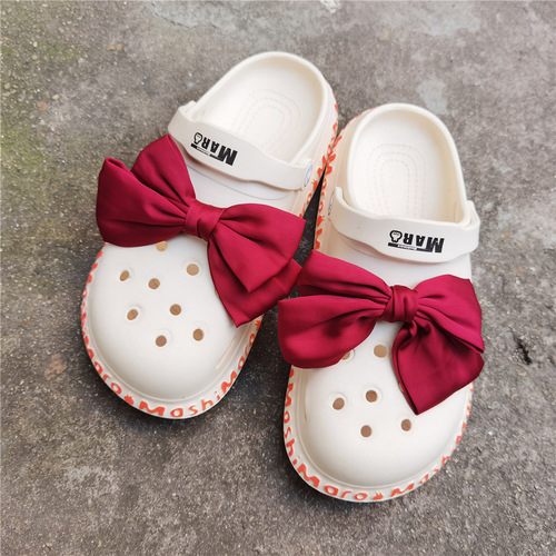 Little Red Book's same style bow-knot clogs, floral shoe buckles, fugitive princess fabric accessories, shoe decorations