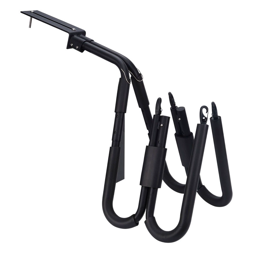 Двухуровневая стойка для крепления сёрфбордов на мотоцикл, стойка для крепления сёрфбордов на велосипед, стойка, на которой одновременно могут быть установлены два сёрфборда.