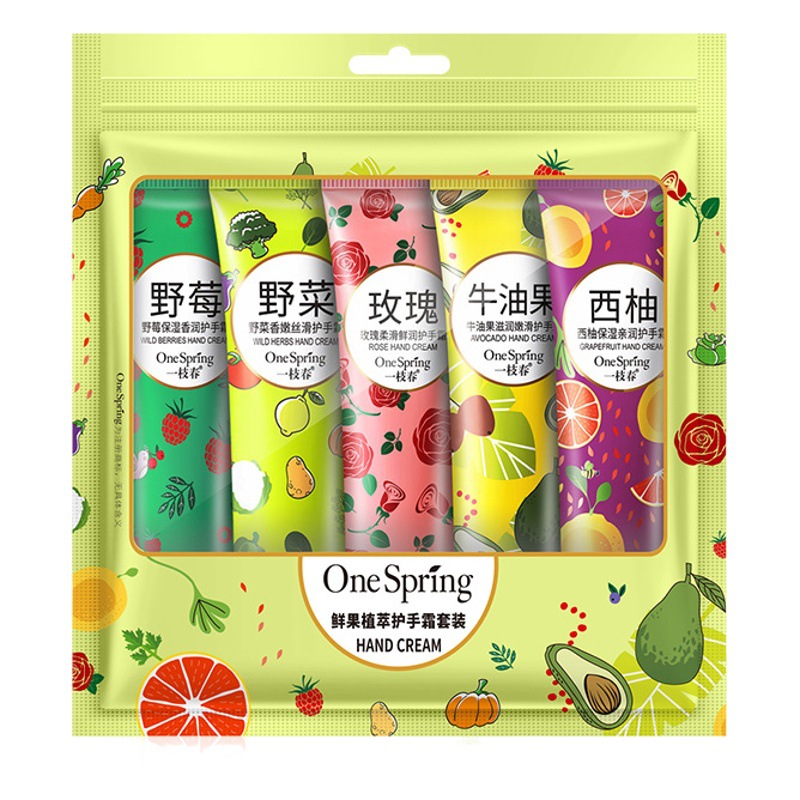 Yizhichun planta de fruta fresca Extracto de crema de manos fragancia elegante hidratante productos de cuidado de manos al por mayor