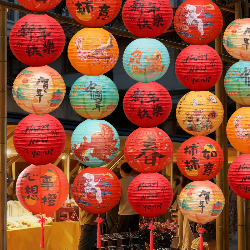 Spring Festival Outdoor Chinese-Style Lantern Hanging String New Year Scene Decoration Ancient Style String Lantern Scenic Spot Market B&B Layout Spring Festival Outdoor Chinese-Style Lantern Hanging String New Year Scene Decoration Ancient Style String Lantern Scenic Spot Market B&B Layout