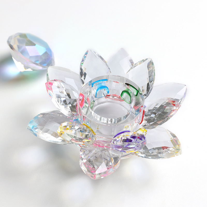 Nuevo producto transfronterizo Nail Art Lotus Crystal Cup con tapa Taza de mezcla líquida de cristal fantasma de alta transparencia