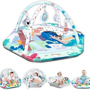Cross-Border Carefully Selected Baby Fitness Stand Music Pedal Toy 0-36 Months Newborn Baby Piano Game Mat