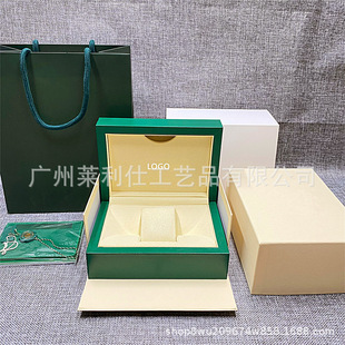 High-grade watch box pu leather gift jewelry display storage wooden collection high-grade green water ghost watch box wholesale