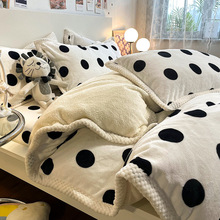 加厚牛奶绒床上四件套羊羔绒被套冬季珊瑚天鹅绒床品女床单三件套