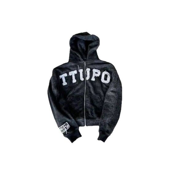 2024 New Autumn and Winter American Retro High Street Y2K Fashion Brand Letter Printing Casual Couples Sweatshirt Hooded Cross-border