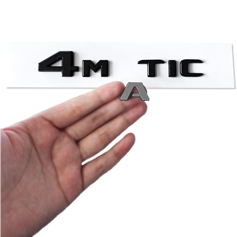 Suitable for Mercedes-Benz 4Matic Emblem Four-Wheel Drive Vehicle Tail Emblem New C-Class E-Class S-Class Gla Glk Four-Wheel Drive Vehicle Sticker Electroplating