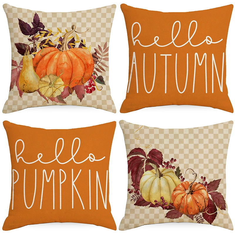 День благодарения тыква льняная наволочка осенний трансграничный декоративный диван наволочка для гостиной декоративная подушка