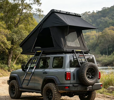 Tent with Aluminum Shell, Triangular, Avtomobil dam çadırları - aluminum-triangular-heightened-tent-large-size-2-3-people