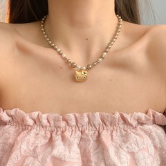 Kitty猫千年かわいいネックレス甘いクール風アクリルビーズケイティ鎖骨ギャルキラキラネックレスアクセサリー