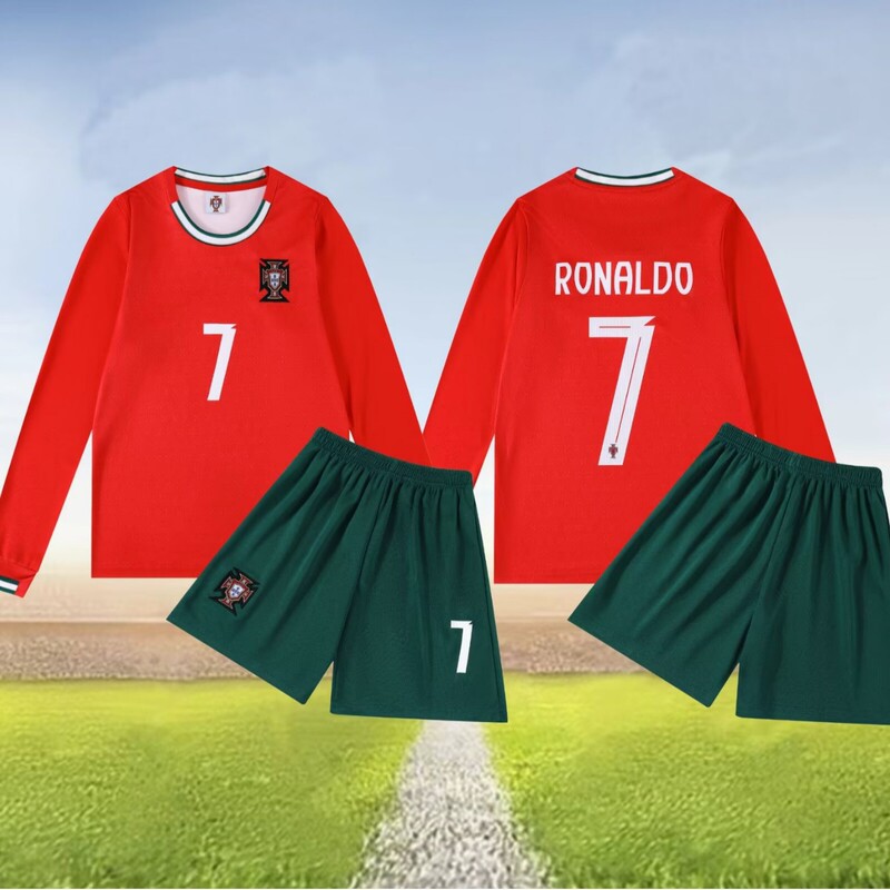 Long-Sleeved 25-26 Manchester United Portugal Home Number 9 Football Jersey Children's Digital Print Children's Clothing Size 20-30 Long-Sleeved 25-26 Manchester United Portugal Home Number 9 Football Jersey Children's Digital Print Children's Clothing Size 20-30