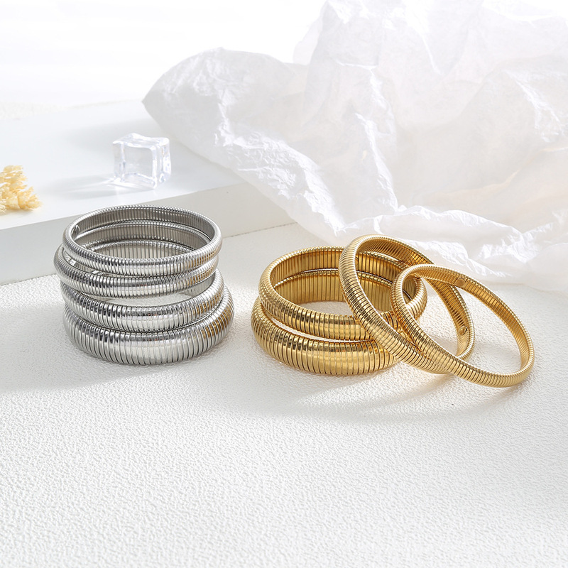 European and American Cross-Border Hot-Selling Elastic Snake Bone Bracelet, Niche Exaggerated Minimalist Stackable Minimalist Style Bracelet, Trendy Cool Bracelet European and American Cross-Border Hot-Selling Elastic Snake Bone Bracelet, Niche Exaggerated Minimalist Stackable Minimalist Style Bracelet, Trendy Cool Bracelet