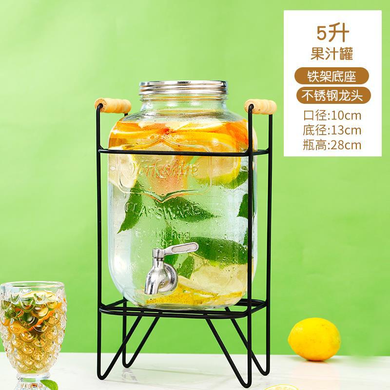 Cubo de cerveza de vidrio con grifo Cubo de bebida casera Cubo de té de frutas Cubo de cola contenedor Internet celebridad jugo puede botella de burbuja