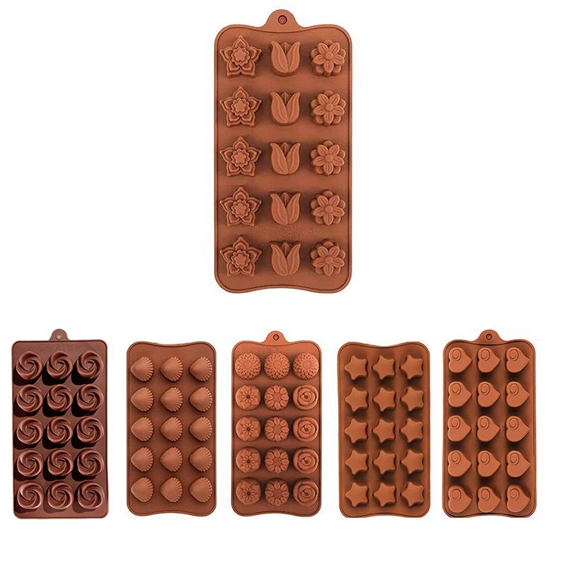 Molde de silicona de grado alimenticio para chocolate, bandeja de hielo con forma de corazón para dulces, molde para hornear pasteles, pudín y fondant