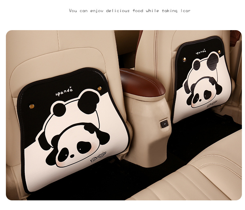 Cute Panda Short Seat Back Anti-kick Cushion for Car Seat Back Anti-fouling Cushion Suspended Seat Anti-rub Cushion