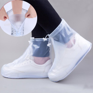 Mid-Tube Thickened Waterproof Shoe Covers, Non-Slip and Wear-Resistant Rain Shoe Covers for Men and Women, Rainproof Shoe Covers, Zipper Style Pvc Shoe Covers Wholesale