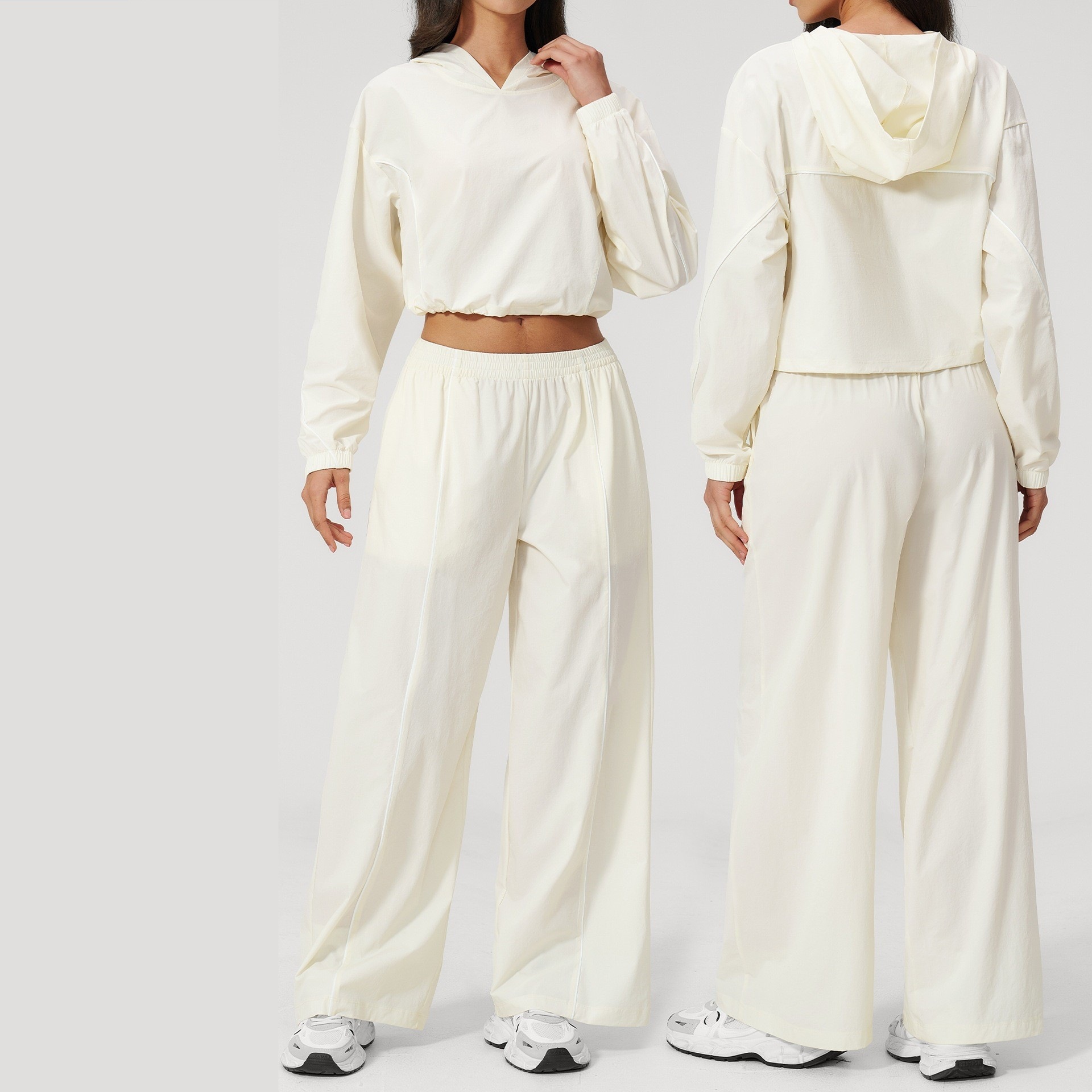 Outdoor cooling sun protection suit for women, UV protection, quick-dry hooded sun protection clothing set