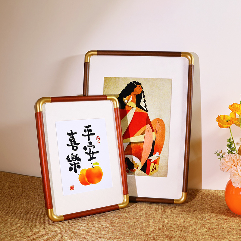 Imitation copper rounded Wood large photo frame wall-mounted photo printing picture frame mounting a4 family portrait A3 any size Imitation copper rounded Wood large photo frame wall-mounted photo printing picture frame mounting a4 family portrait A3 any size