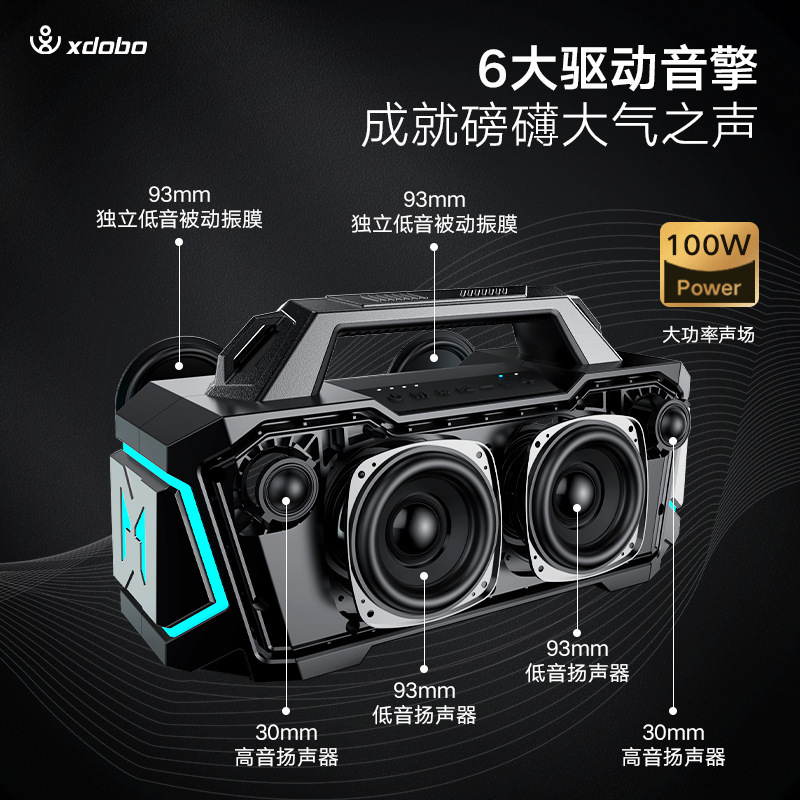 XDOBO喜多宝bluetoothスピーカーMetro 1992大出力100W高音質屋外携帯サブウーファ|undefined