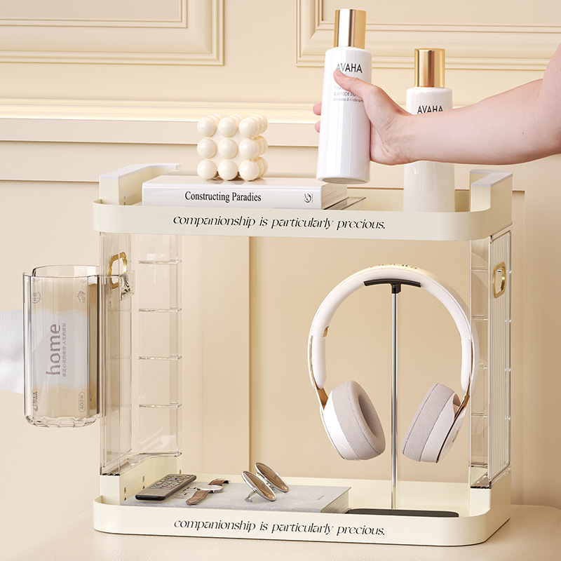 Bedside Table Storage Rack Kitchen Fit Rack Bathroom Storage Rack Cup Book Desktop Cosmetics Perfume Storage Rack