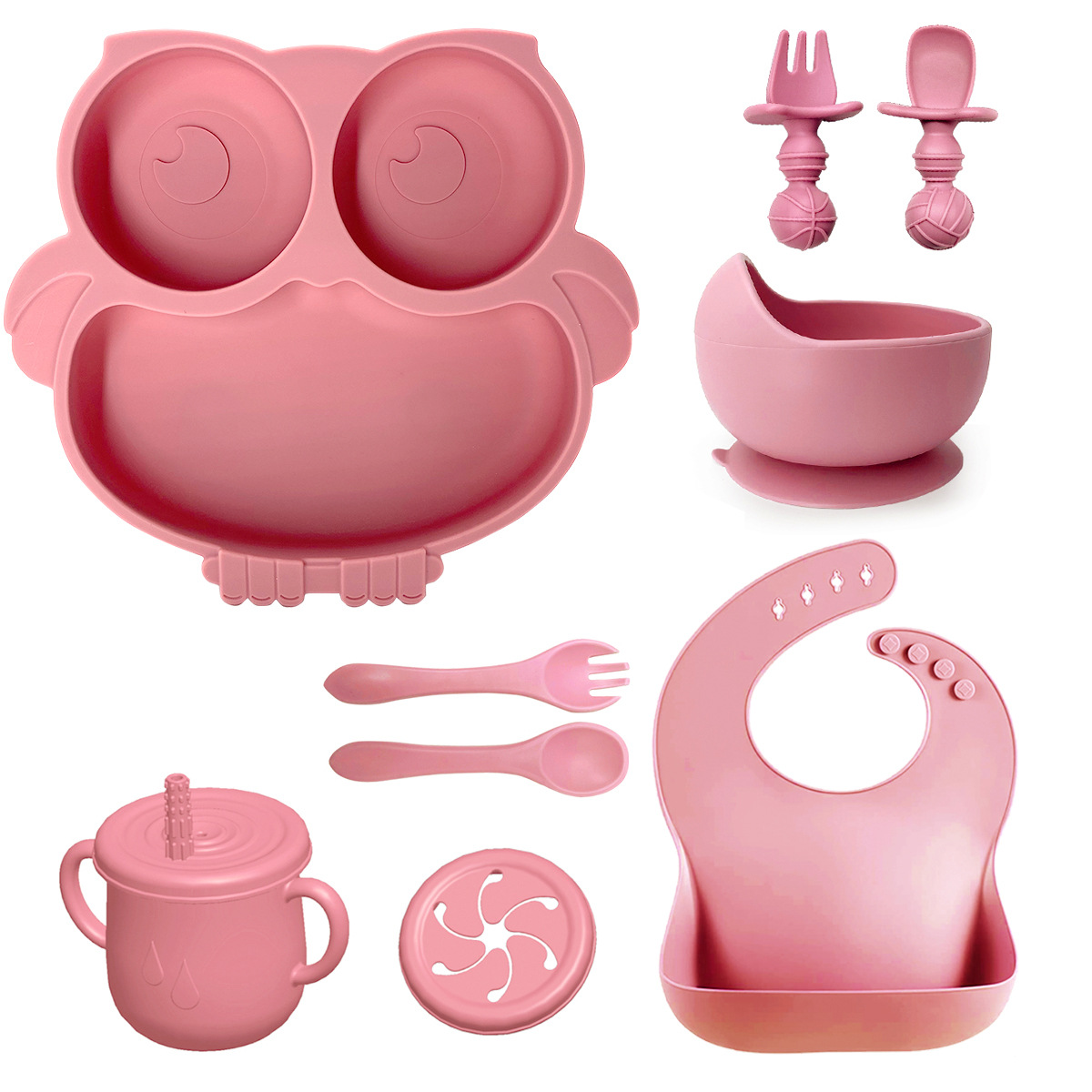 Nuevos productos de silicona cucharas para bebés, cubiertos para niños, cucharas para cubículos, cucharas para cubículos