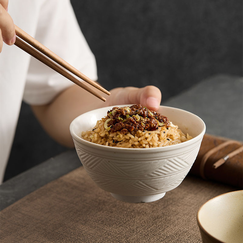 Tazón de sopa para el hogar de cerámica japonesa japonesa Tazón de fideos Tazón de ensalada de frutas de alto valor Tazón de comida individual Vajilla de alta calidad