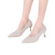 2024 autumn new women's shoes pointed toe shallow mouth thin high heel shoes stitching simple Four Seasons commuter shoes formal wear single-layer shoes
