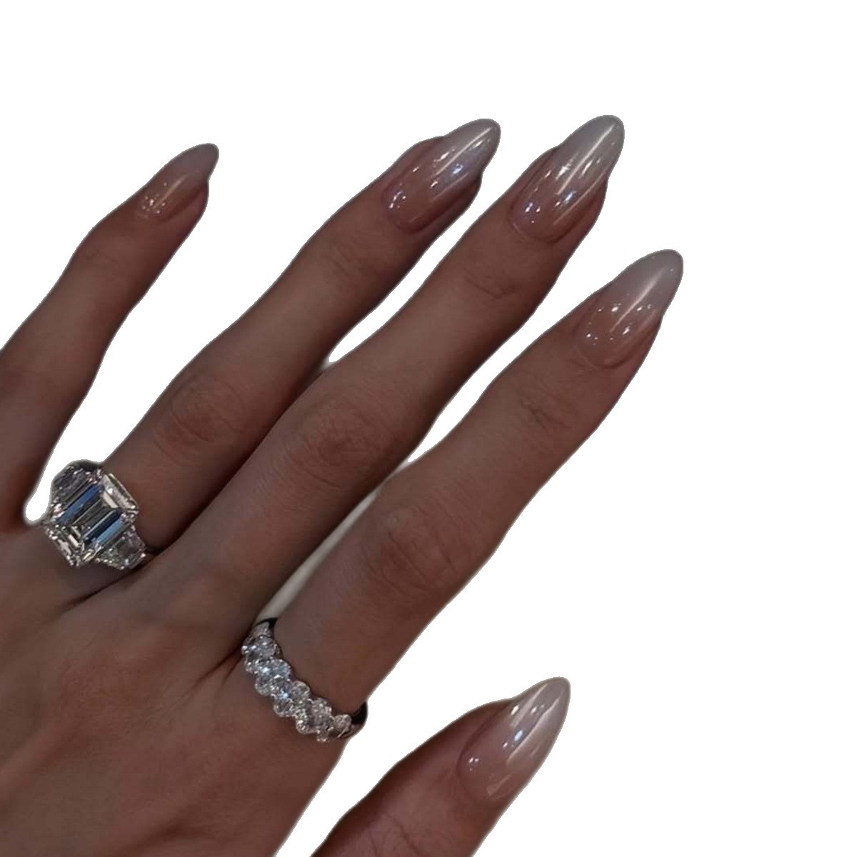 Usery Sense Advanced Gradiente French Simple Nail Uñas postizas en forma de almendra