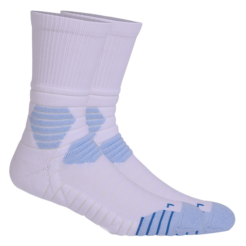 Calcetines de baloncesto Elite para hombre de Mingjun Training, parte inferior de toalla gruesa, calcetines deportivos antideslizantes, prácticos calcetines de baloncesto Elite hasta la pantorrilla.