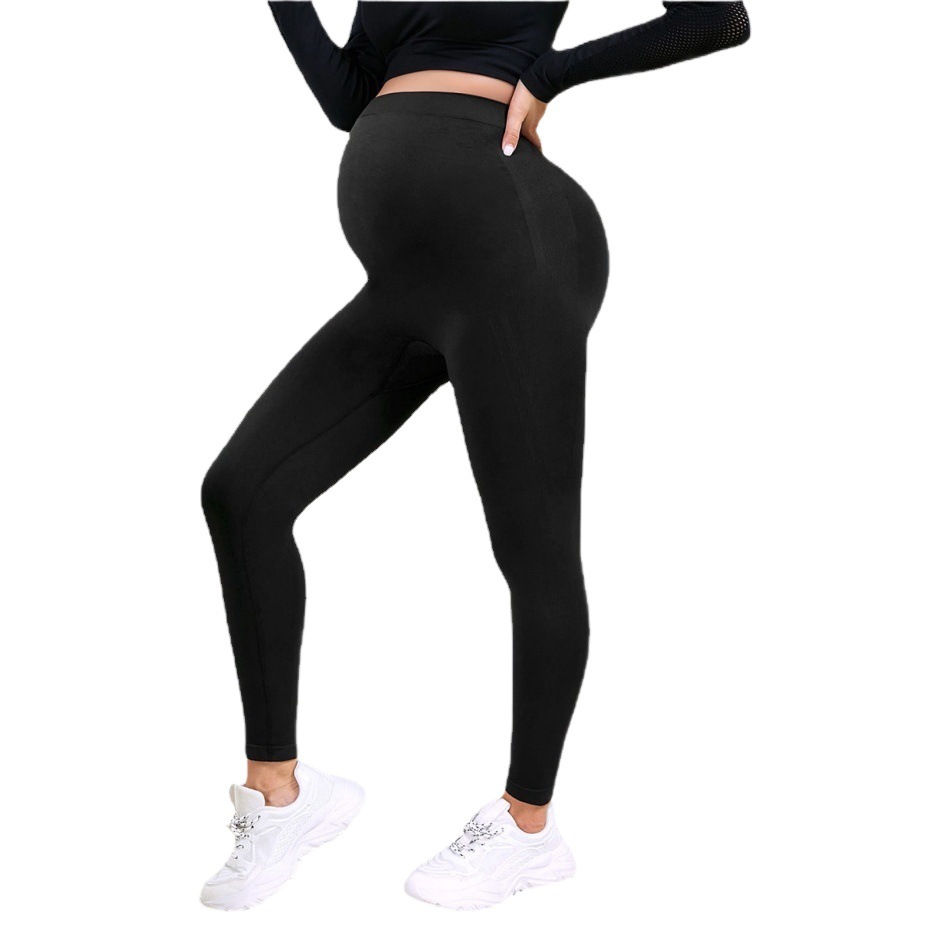 Pantalones largos de yoga SHEIN de alta elasticidad para otoño, de cintura alta, con soporte para el abdomen, de nailon, que absorben el sudor, para mujer, pantalones de maternidad adelgazantes y transpirables