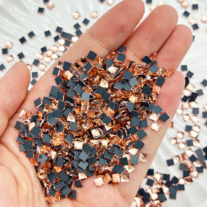 Diamante de cristal cuadrado de fondo plano DIY teléfono móvil manicura diamante plano accesorios de ropa diamante en caliente joyería diamante de imitación al por mayor