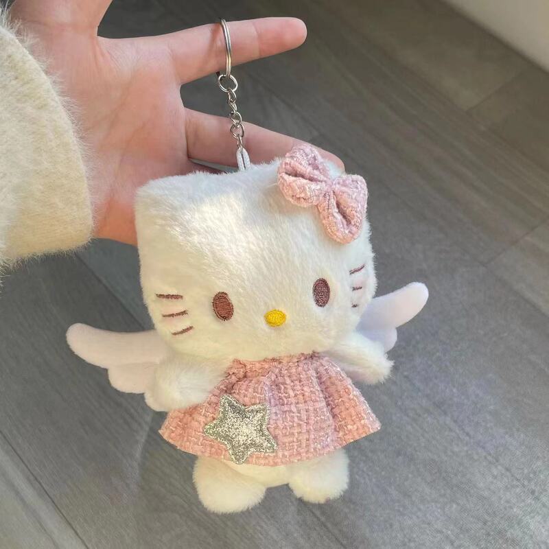 Funny Cute Couple Gift Plush Powder Skirt Kt Cat Wings Student Bag Pendant Keychain Doll