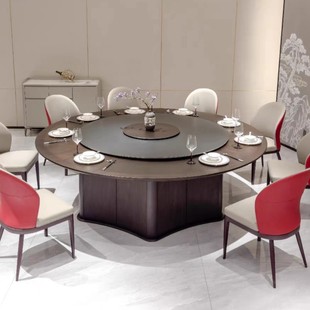 New Chinese-Style Hotel Dining Table Electric Large Round Table Electric Turntable 15/20 People Restaurant Box Club House Classy