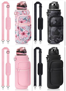 Factory wholesale SBR diving material outdoor sports kettle cup cover portable strap portable warm pot protective cover