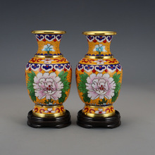 北京景泰蓝花瓶摆件工艺礼品传统铜胎掐丝珐琅磨光5寸金龙瓶