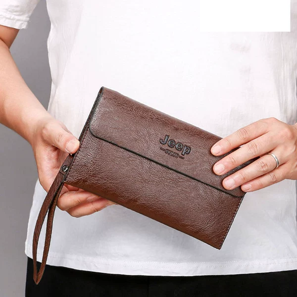 Brown clutch bag