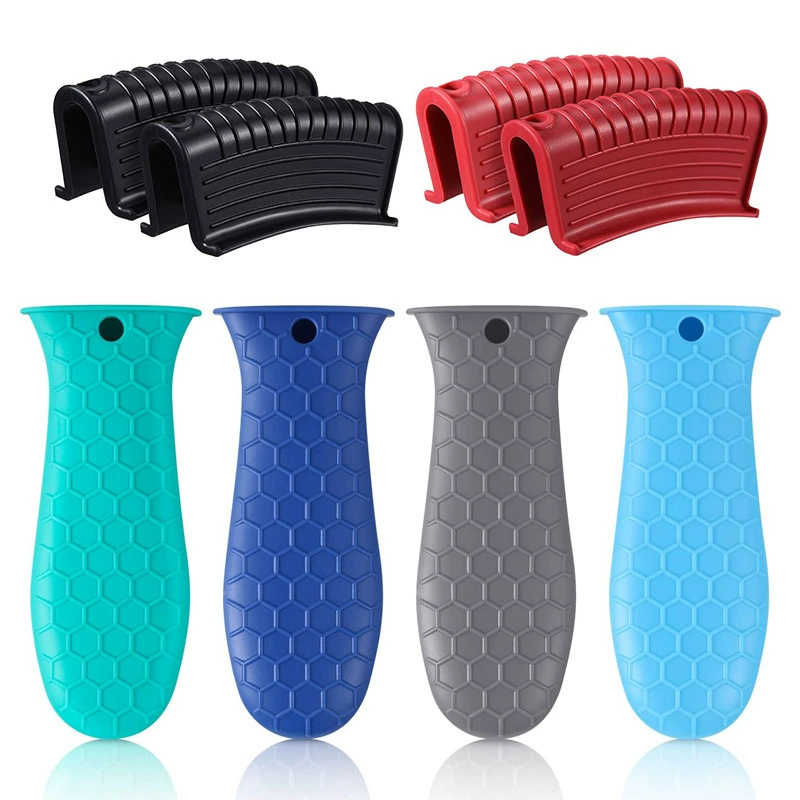 Силиконовая крышка ручки кастрюли Противоскользящая защита от ожогов Чугунный горшок Ручка сковороды Защитная крышка ручки Силиконовая термоизолированная крышка ручки кастрюли