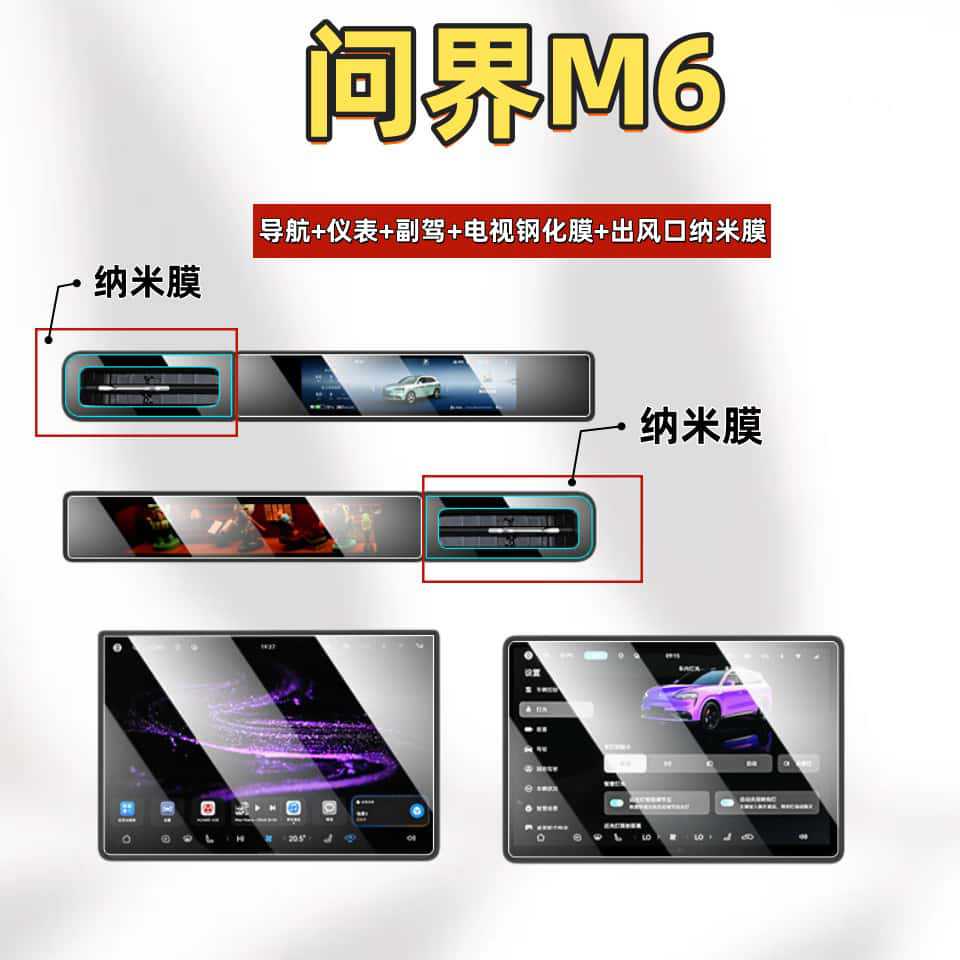 Suitable for 26 Models of Aito M6 Navigation Tempered Film, Dashboard Screen Anti-Scratch Protective Film, Automotive Accessories