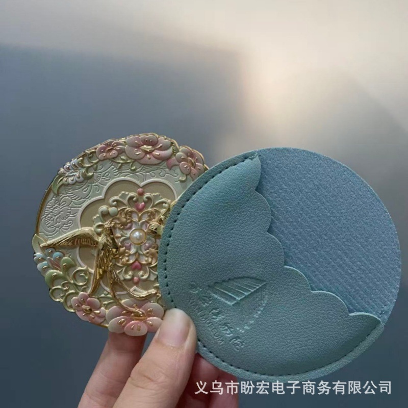 新款西安博物馆文创云雀镜随身镜高颜值伴手礼便携云雀浮雕送礼物|undefined