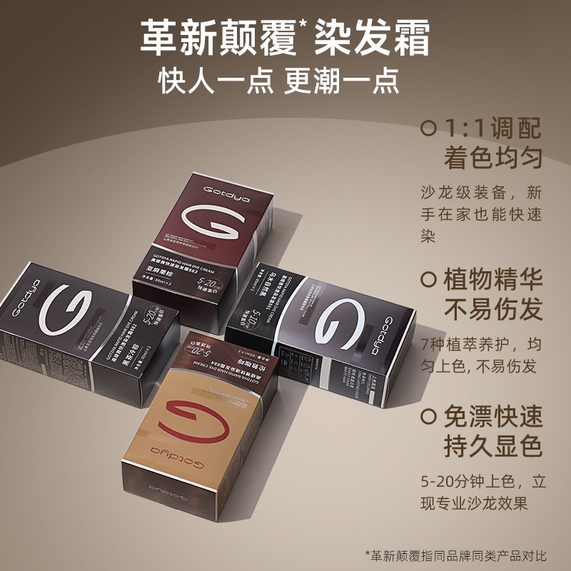Gaotiya バブル染毛剤植物ノンスティック頭皮理髪店染毛剤クリームホーム女性ブラウン卸売工場|undefined